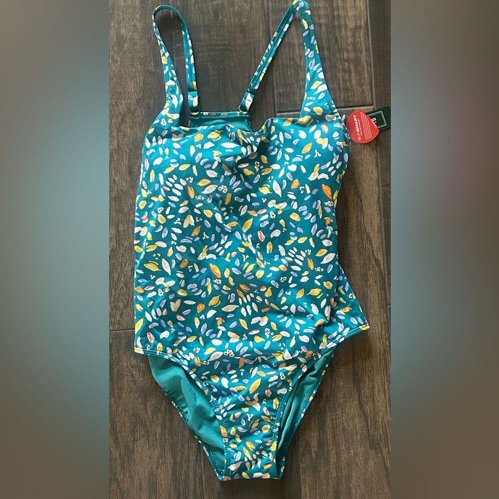 L.L.Bean New Currents Swimwear Squareneck Tanksuit Sz 12 NWT